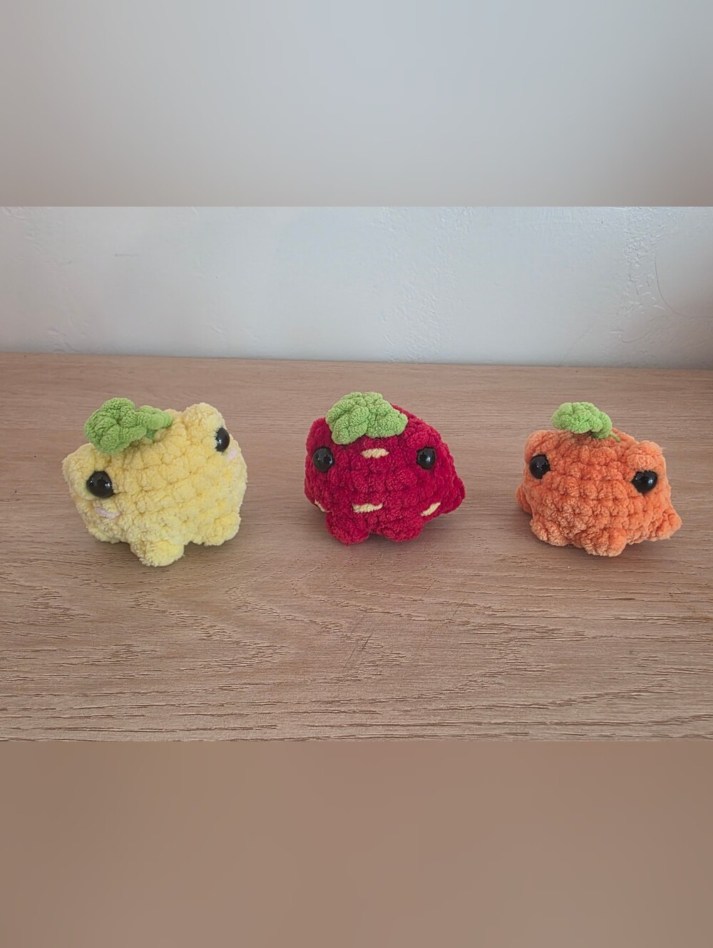 Handmade Crochet Plush Fruit Set Amigurumi Mini Strawberry Orange Lemon 3-5Y